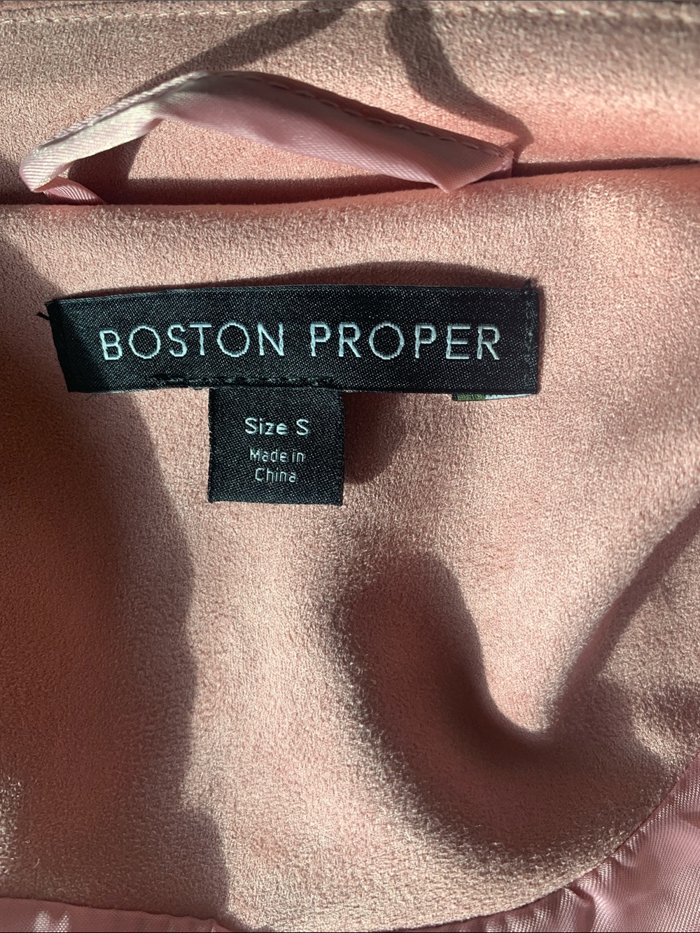 NWT Boston Proper Faux Pink Suede Double-Breasted Eyelet Jacket - Picture 6 of 10